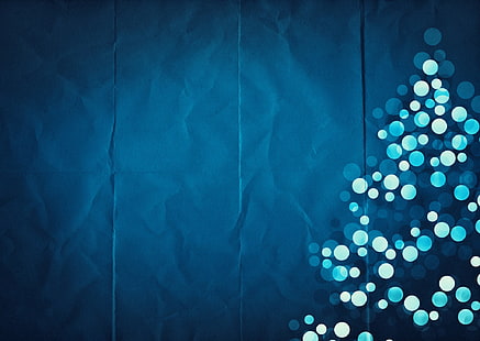 青いボケ、無題、ミニマリズム、テクスチャ、クリスマスツリー、ボケ、クリスマス、 HDデスクトップの壁紙 HD wallpaper