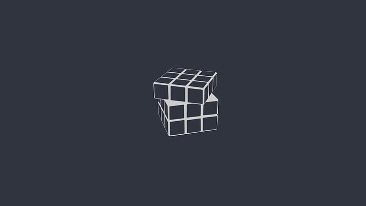 Минимализъм на дигиталното изкуство Rubiks Cube, HD тапет
