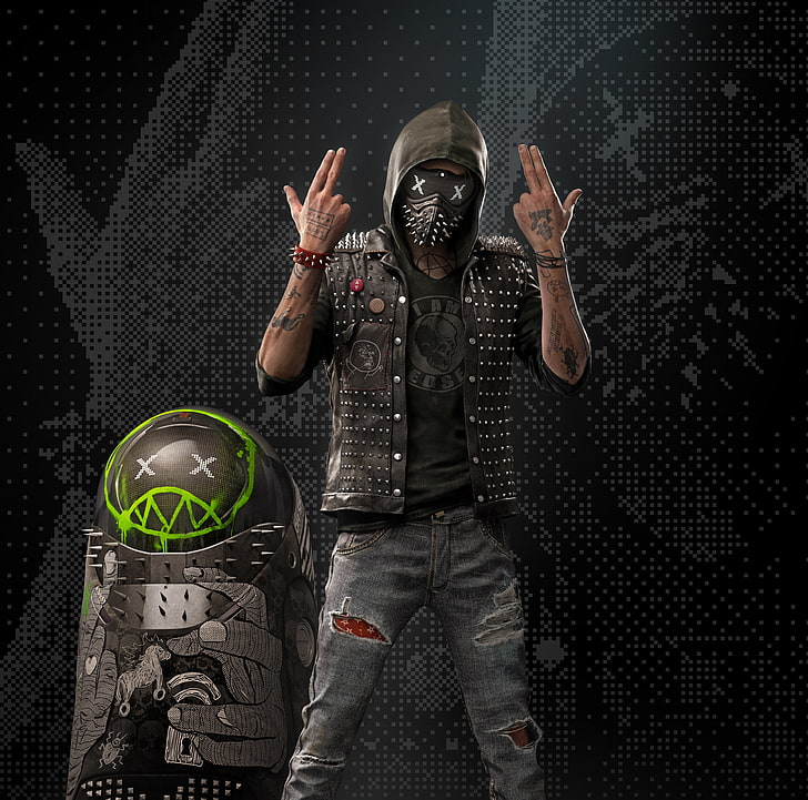 men's black leather button-up jacket, Ubisoft, San Francisco, Game, Watch Dogs 2, Rench, HD wallpaper