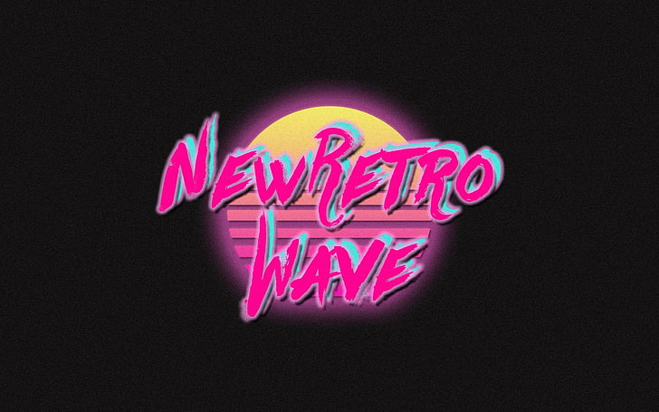 signage retro gelombang pink baru, Gelombang Retro Baru, neon, 1980-an, model tahun, permainan retro, synthwave, Wallpaper HD