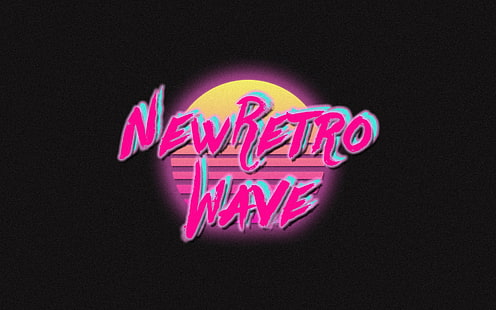 ピンクの新しいレトロな波の看板、新しいレトロな波、ネオン、1980年代、ヴィンテージ、レトロなゲーム、synthwave、 HDデスクトップの壁紙 HD wallpaper