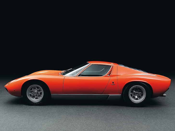 1971, auto, automobile, bertone, car, classic, lamborghini, miura, p400, supercar, vehicle, HD wallpaper