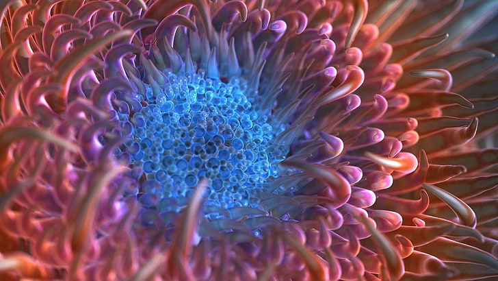 bizarre, alien, flower, under microscope, microscope, nature, HD wallpaper