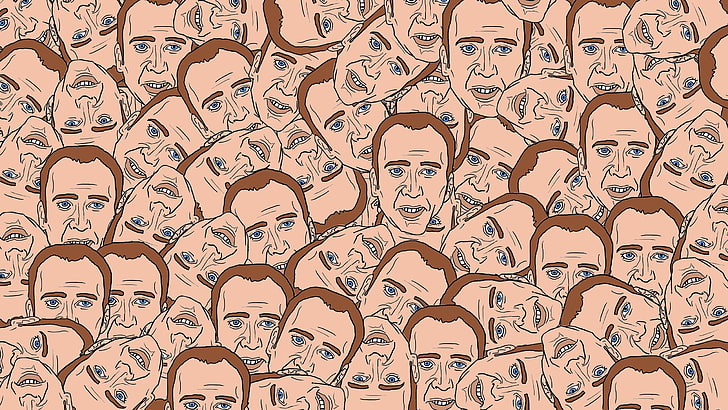 Nicolas Cage, textur, porträtt, ansikte, HD tapet