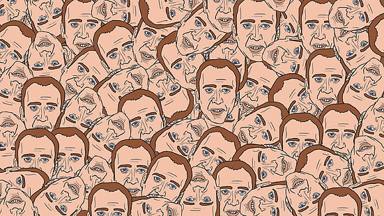 Nicolas Cage, textur, porträtt, ansikte, HD tapet HD wallpaper