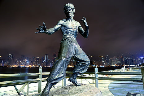 tło, pomnik, Bruce Lee, Hongkong, Tapety HD HD wallpaper