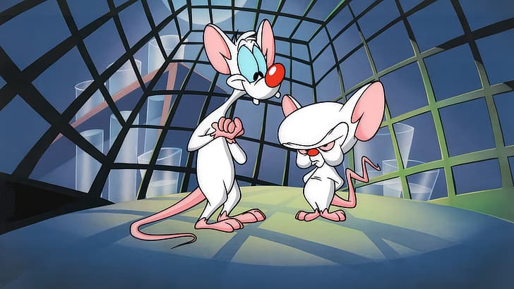 Pinky and the Brain, animation, animated series, cartoon, mouse (animal), laboratories, cages, Warner Brothers, production cel, HD wallpaper