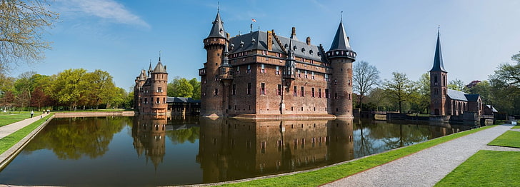 Castles, Castle De Haar, Netherlands, Panorama, Utrecht, HD wallpaper