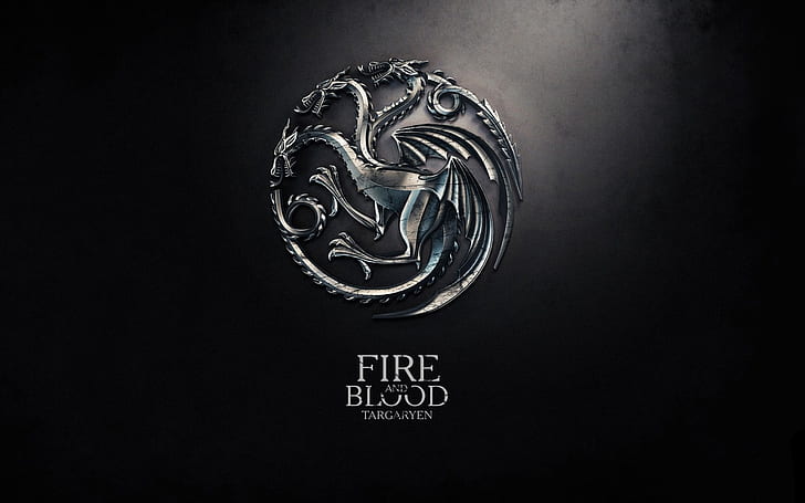 Fire and Blood, targaryen, game of thrones, logo, HD wallpaper