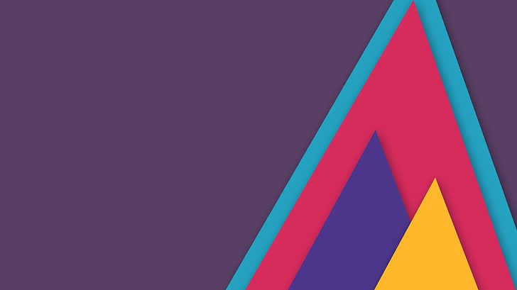 purple, blue, pink, blue, and yellow shape wallpaper, digital art, pattern, minimalism, techno, Android (operating system), HD wallpaper