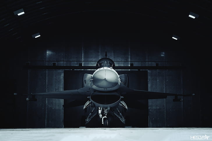 격납고, F-16, F-16 파이팅 팔콘, 섀시, 폴란드 공군, HESJA Air-Art Photography, F-16D 블록 52+, HD 배경 화면