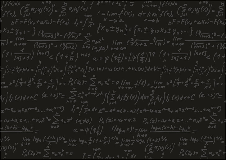 fondo de pantalla de ecuaciones matemáticas en blanco y negro, negro, fórmula, tablero, Fondo de pantalla HD