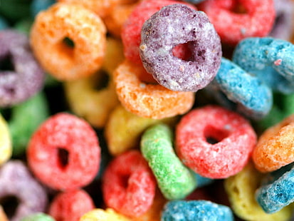 cereal, macro, food, colorful, breakfast, HD wallpaper HD wallpaper
