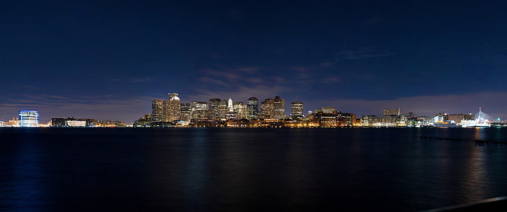ultra large, Boston, ligne d'horizon, paysage, Fond d'écran HD