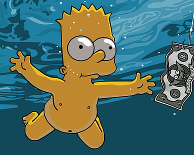 Die Simpsons Simpsons Bart Nirvana HD, Cartoon / Comic, Die, Simpsons, Nirvana, Bart, HD-Hintergrundbild HD wallpaper