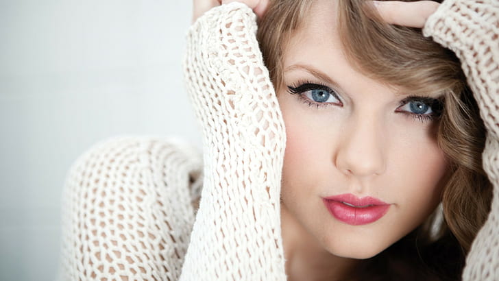 Taylor Swift, celebrity, blonde, blue eyes, netted, singer, women, HD wallpaper