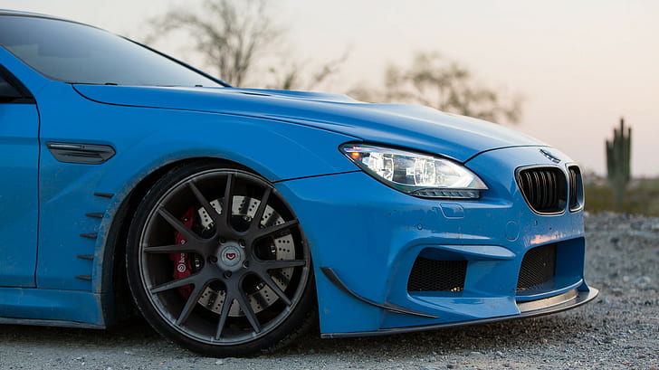 azul, bmw, BMW 650i, coche, diseño previo, Vossen, Fondo de pantalla HD