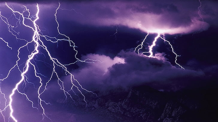 lightning, storm, HD wallpaper