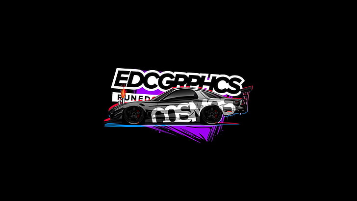 EDC Graphics, Mazda RX-7, Mazda, JDM, 일본 자동차, 렌더링, HD 배경 화면