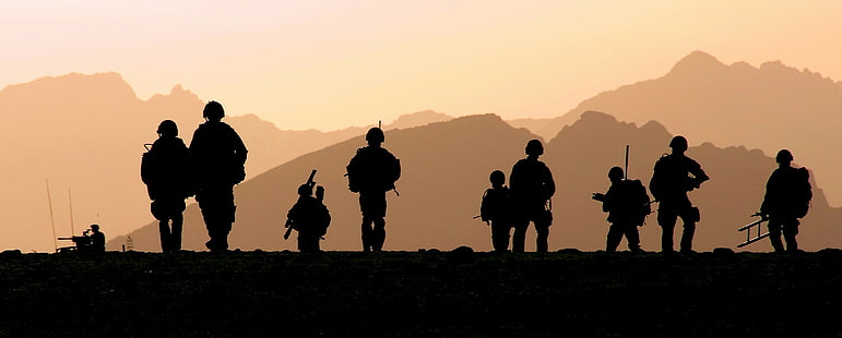 military silhouette royal marines, HD wallpaper HD wallpaper