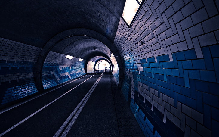 ilustrasi terowongan jalan, terowongan, bawah tanah, kereta bawah tanah, kota, kereta api, Wallpaper HD