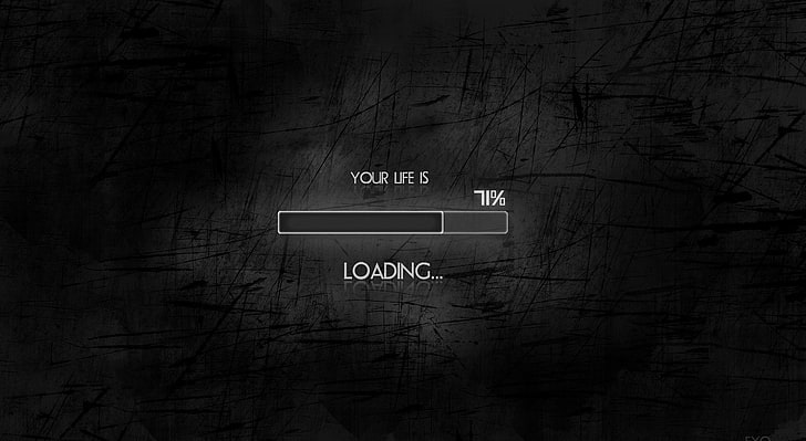 Your Life is Loading, Loading system, Funny, Dark, Black, Background, Life, loading, HD wallpaper