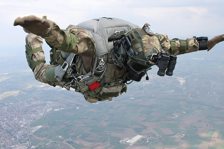 saut, parachute, Turquie, forces spéciales, forces spéciales turques, Fond d'écran HD