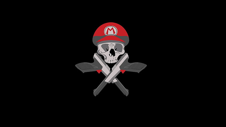 Super Mario, Nintendo, skull, video games, HD wallpaper