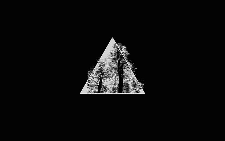 triangle, minimalism, simple background, digital art, HD wallpaper