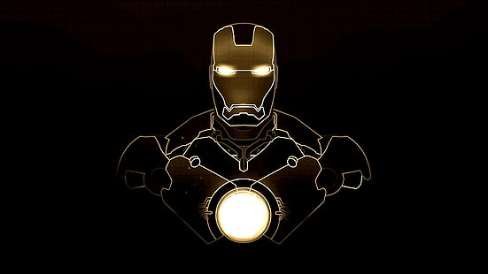 Iron Man Black HD, карикатура / комикс, черно, човек, желязо, HD тапет HD wallpaper