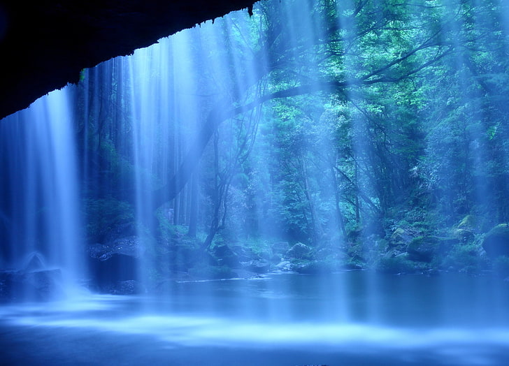 japan, kumamoto, nabegataki-falls, nature, waterfalls, HD wallpaper