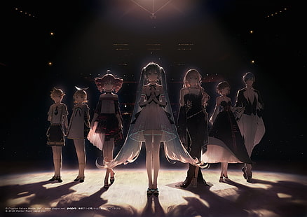 Аниме, Vocaloid, Hatsune Miku, Kaito (Vocaloid), Kasane Teto, Len Kagamine, Luka Megurine, Meiko (Vocaloid), Rin Kagamine, HD тапет HD wallpaper