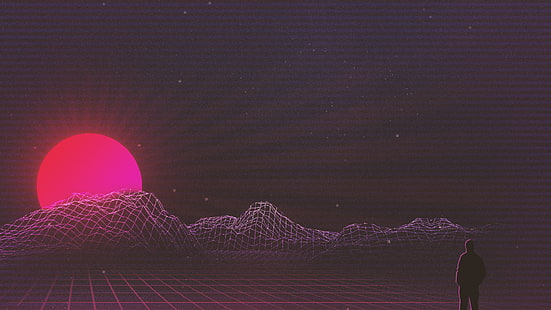 Artistic, Retro Wave, Sunset, HD wallpaper HD wallpaper