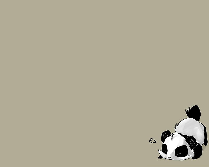 panda illustration, panda, enkel bakgrund, djur, konstverk, HD tapet