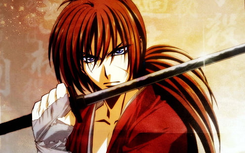 Carta da parati Samurai X Rurouni Kenshin, kenshin himura, rurouni kenshin, art, Sfondo HD HD wallpaper