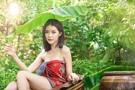 модел, жени, тайландски, азиатски, лице, HD тапет HD wallpaper