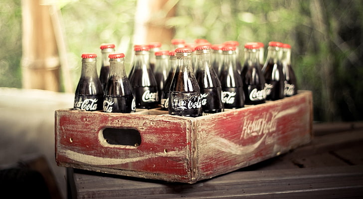 Alte Coca Cola Flaschen HD Wallpaper, Coca-Cola Glasflasche viel, Vintage, Flaschen, Cola, Coca, HD-Hintergrundbild