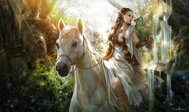 fantasy art, fantasy girl, elves, HD wallpaper
