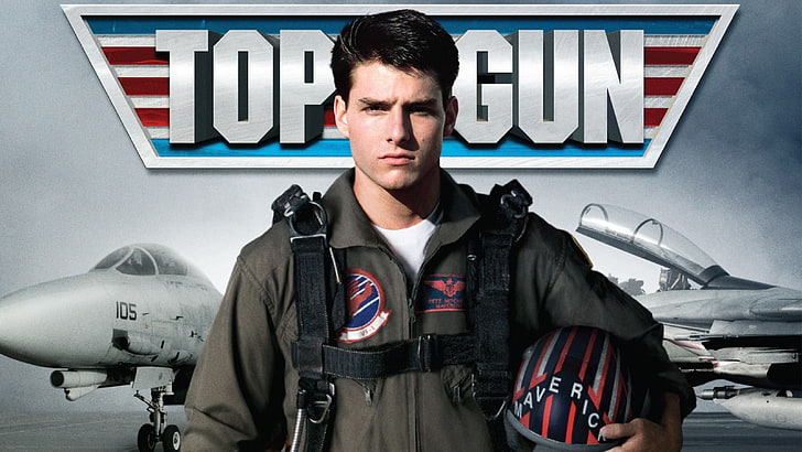 giacca da uomo in pelle nera, Tom Cruise, attore, Top Gun, F-14 Tomcat, film, Sfondo HD
