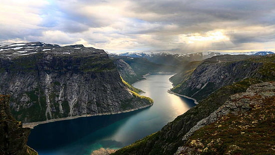 Сорф-фьорд, Норвегия, фьорд, тролльтунга, Европа, HD обои HD wallpaper