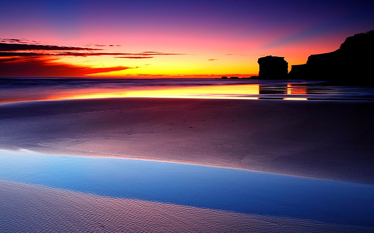Strand Sonnenuntergang Foto-HD Desktop-Hintergründe, Küste, HD-Hintergrundbild