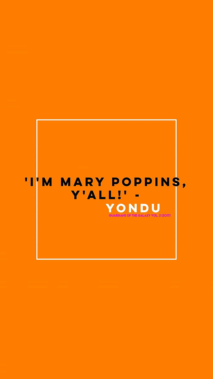 yondu udonta maravilla cinemático universo películas citas guardianes de la galaxia tipografía minimalismo fondo naranja, Fondo de pantalla HD, fondo de pantalla de teléfono