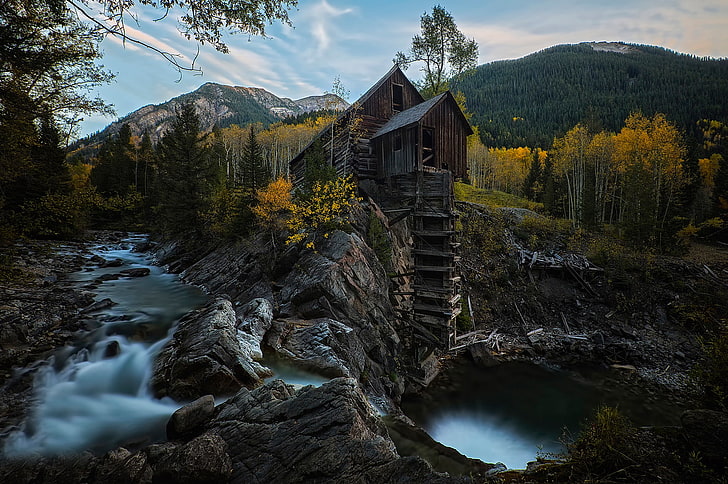 river, the barn, Colorado, National Register of Historic Places, HD wallpaper