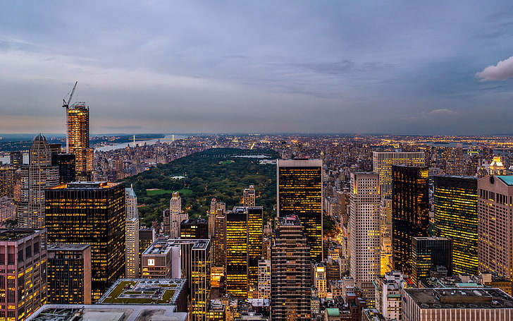 Stadtgebäude, USA, Bundesstaat New York, New York City, Rockefeller Center, Bundesstaat New York, New York, Park, HD-Hintergrundbild