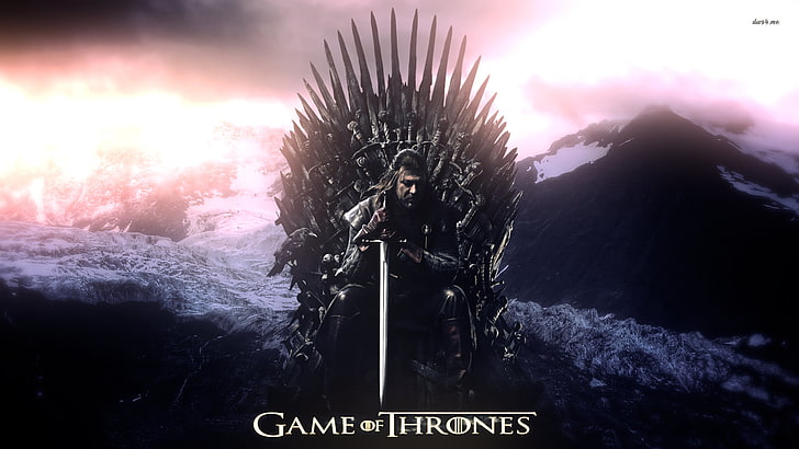 Sampul Game of Thrones, Ned Stark, House Stark, Game of Thrones, Iron Throne, Sean Bean, Wallpaper HD