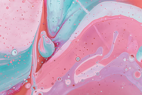 핑크, 화이트, 블루, 퍼플, 페인트 얼룩, 페인트 튄, 추상, 화려한, HD 배경 화면 HD wallpaper