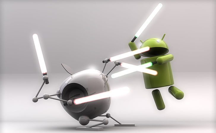 Android ตลก, ภาพตัดปะหุ่นยนต์แอปเปิ้ลและหุ่นยนต์สตาร์วอร์ส, ตลก, คอมพิวเตอร์ / Android, Android, Android และแอปเปิ้ล, วอลล์เปเปอร์ HD