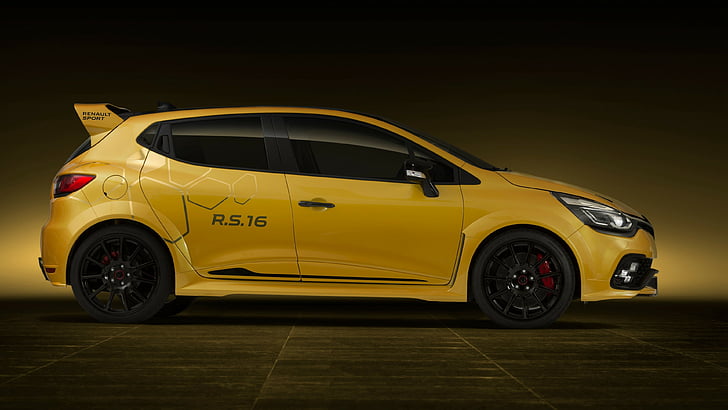 Renault Clio RS 16, yellow, Hot hatch, HD wallpaper