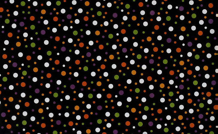 Хелоуин текстура, черна и разноцветна илюстрация на точки, реколта, празници / Хелоуин, Хелоуин, точки, текстура, HD тапет