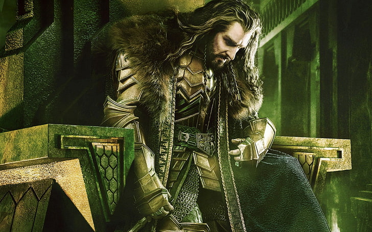 Thorin Oakenshield in The Hobbit, Lord of the Rings dwarf digital wallpaper, Movies, Hollywood Movies, hollywood, 2014, HD wallpaper